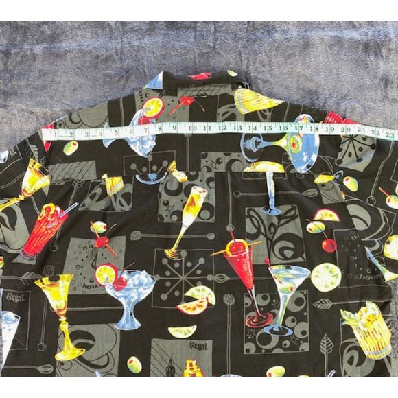 Vintage Paradise Found Hawaiian Shirt Mens L Cocktails Martini Button Up Casual - Picture 9 of 9